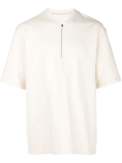 Fear Of God Short Sleeve Half-zip Shirt In Cream