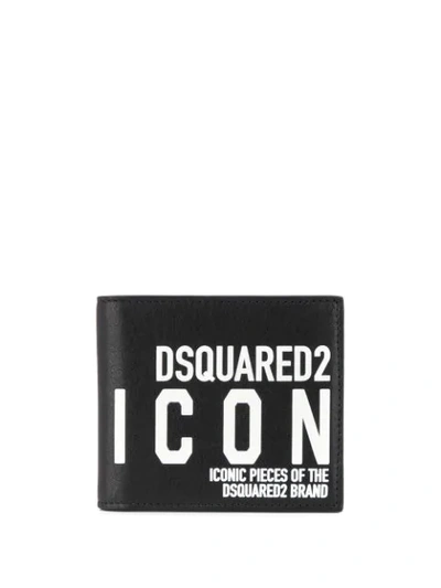 Dsquared2 Icon Logo Bi-fold Wallet In Black