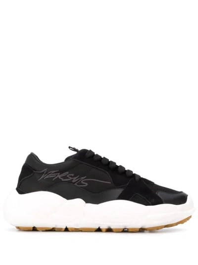 Versus Anatomia Sneakers In Black With White Sole In F962 Black