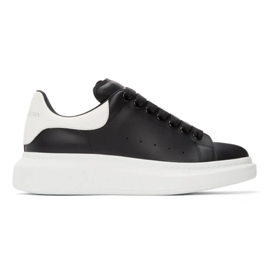 Alexander Mcqueen Exaggerated-sole Leather Sneakers In Black/white