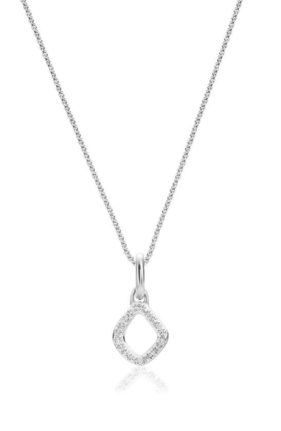 Monica Vinader Riva Mini Kite Diamond Pavé Pendant Charm In Silver/ Diamond