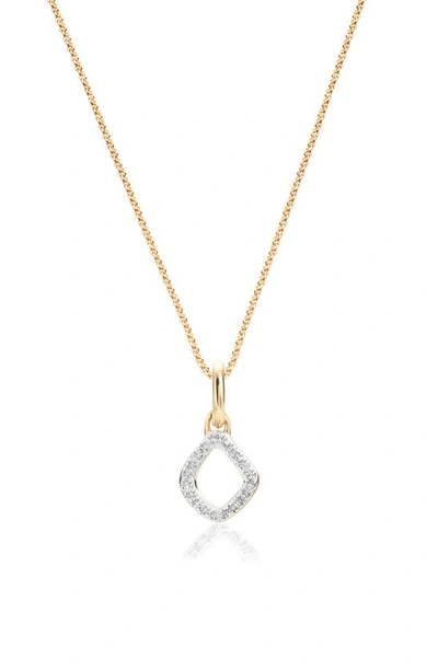 Monica Vinader Riva Mini Kite Diamond Pavé Pendant Charm In Yellow Gold/ Diamond