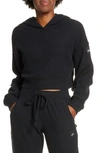 Alo Yoga Muse Ribbed Crop Hoodie In Black