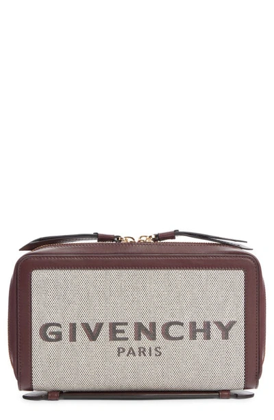 Givenchy Bond Canvas & Leather Travel Wallet In Aubergine