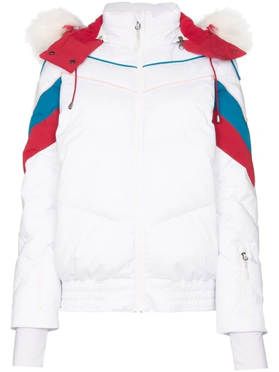 Sweaty Betty Powder Faux Fur Trim Ski Jacket In White
