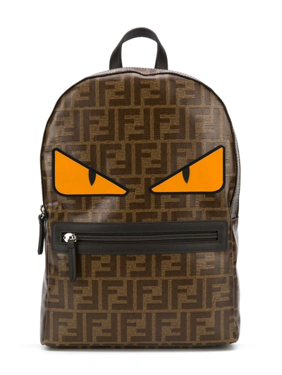 Fendi Kids' Bag Bugs Backpack In Brown