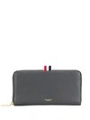 Thom Browne Long Zip-around Purse In Grey