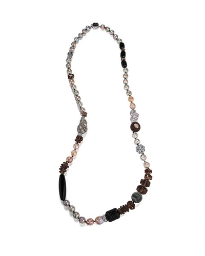 Stephen Dweck Multi-hued Pearls & Mixed Gemstones Necklace, 40"l