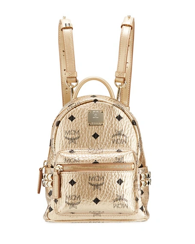 Mcm Stark Extra Mini Backpack In Gold