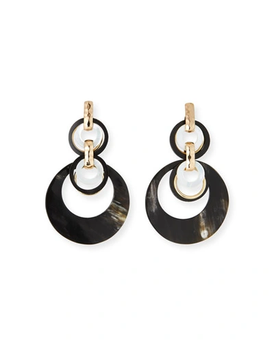 Akola Horn And Mother-of-pearl Statement Earrings In Black