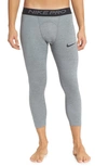 Nike Pro Three-quarter Training Tights In Grey