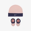 Nike Baby (0-6m) Hat And Booties Box Set