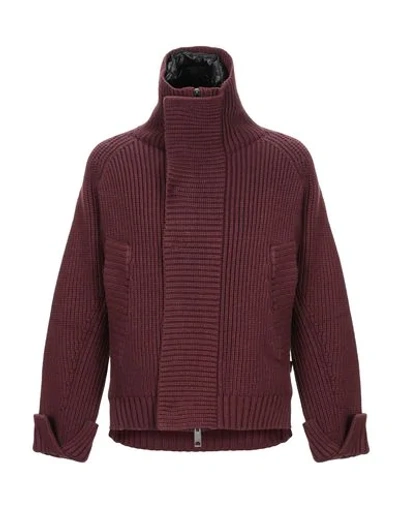 Burberry Synthetic Down Jackets In Maroon