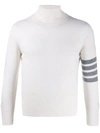 Thom Browne 4-bar Turtleneck Jumper In White