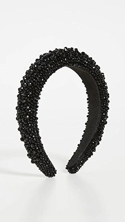 Baublebar Becca Beaded Velvet & Faux Suede Headband In Black