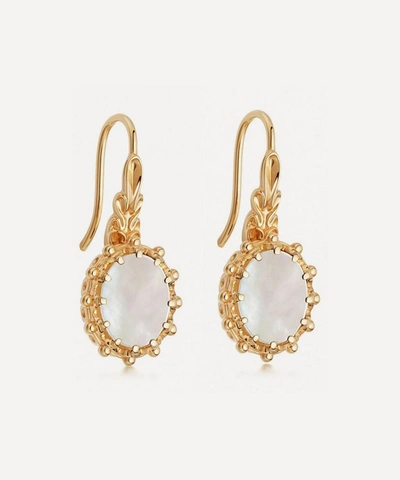 Astley Clarke Gold Vermeil Floris Mother Of Pearl Drop Earrings