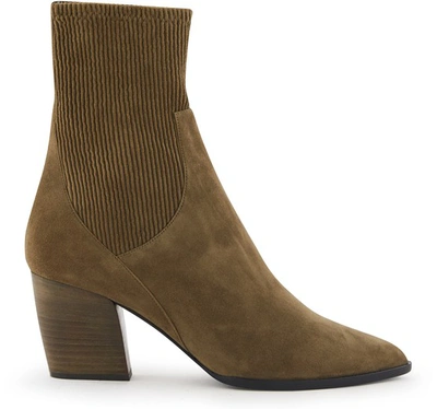 Pierre Hardy Rodeo Ankle Boots In Suede Kid Olive