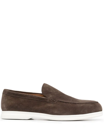Doucal's Smooth Suede Loafers In Neutrals