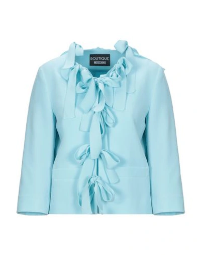 Boutique Moschino Suit Jackets In Sky Blue