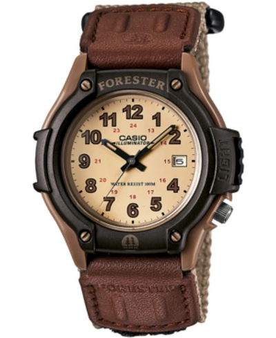 Casio Men's Forester Tan Nylon Strap Watch 41mm In Brown