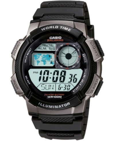 Casio Men's Digital Black Resin Strap Watch 43.7mm