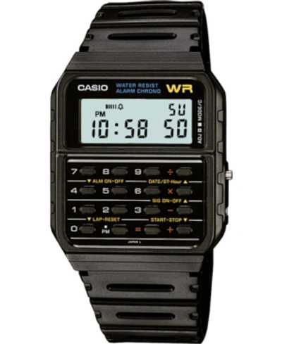 Casio Unisex Digital Calculator Blue Resin Strap Watch 34.4mm In Black
