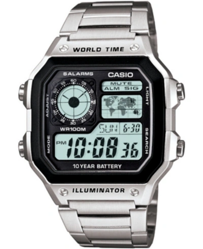 Casio Men's Digital Vintage Stainless Steel Bracelet Watch 43.1mm