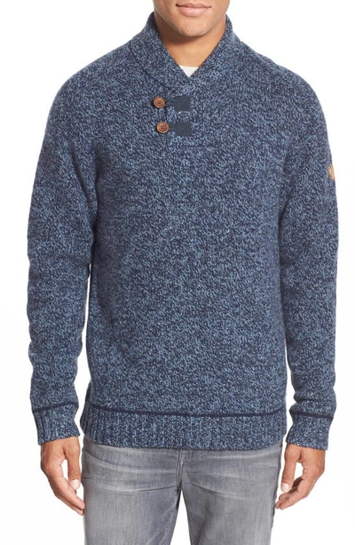 Fjall Raven Lada Regular Fit Shawl Collar Sweater In Dark Navy/ Dark Navy