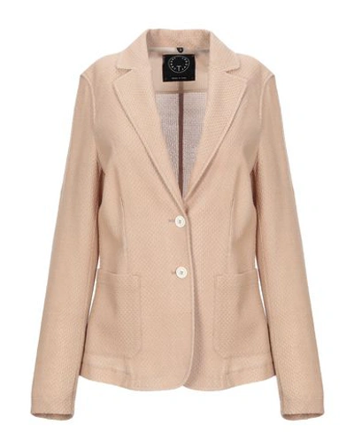 T-jacket By Tonello Suit Jackets In Sand