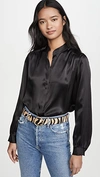 L Agence Women's Bianca Silk Charmeuse Blouse In Black
