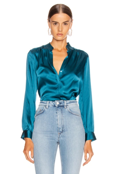 L Agence Women's Bianca Silk Charmeuse Blouse In Cortez Blue