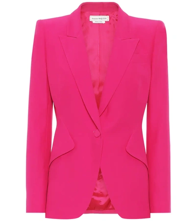 Alexander Mcqueen Single-breasted Blazer In Orchid Pink