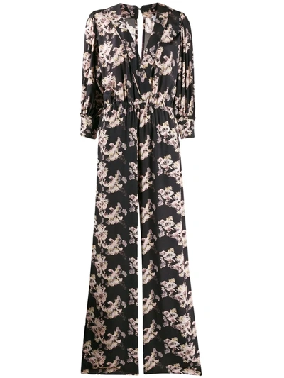 Iro Mexi Floral Print Wide-leg Jumpsuit In Black