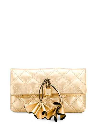 Marc Jacobs Sofia Loves Quilted Clutch In Gold