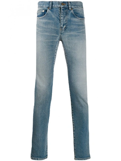 Saint Laurent Cotton Jeans In Blue