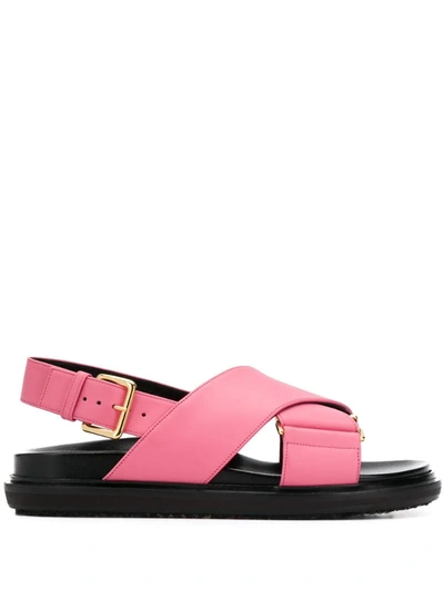 Marni Fussbett Flat Sandals In Pink