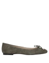 Anna Baiguera Ballet Flats In Military Green