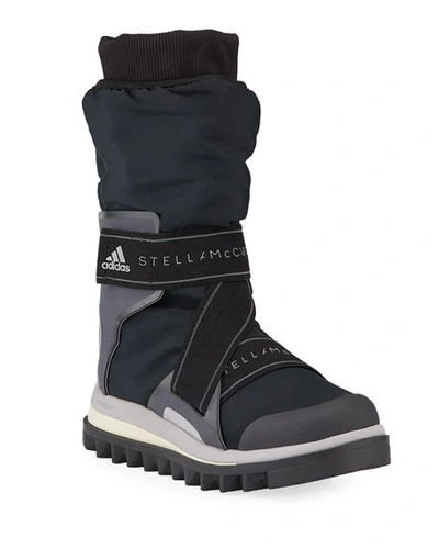 Adidas By Stella Mccartney Weather-resistant Winter Boots In Black/pea