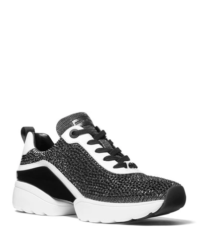 Michael Michael Kors Jada Shimmery Stud Trainer Sneakers In Gray