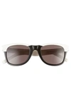 Saint Laurent Men's Chunky Square Two-tone Acetate Sunglasses In Black