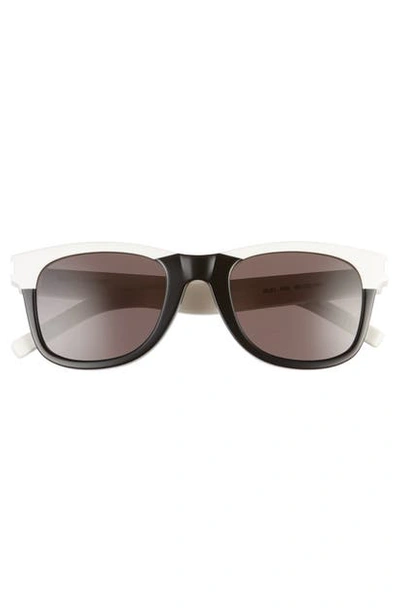 Saint Laurent Men's Chunky Square Two-tone Acetate Sunglasses In Black