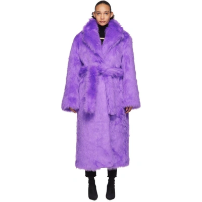 Vetements Purple Faux Fur Coat