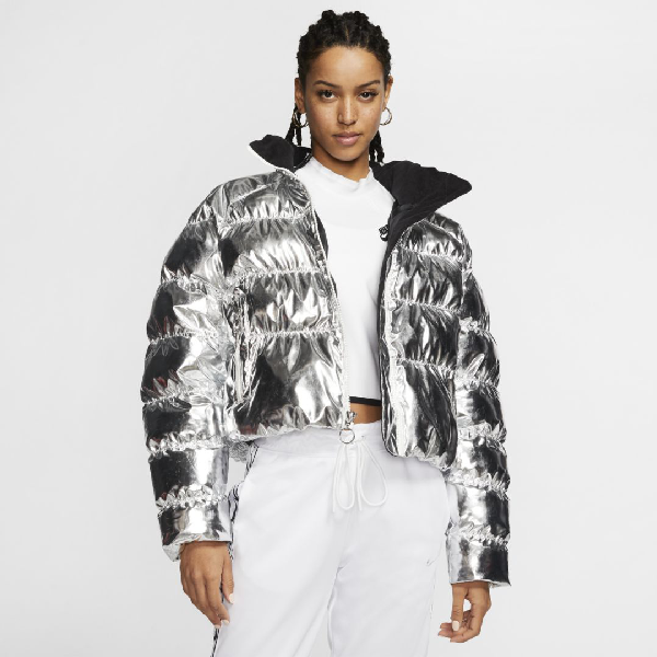 nike silver coat