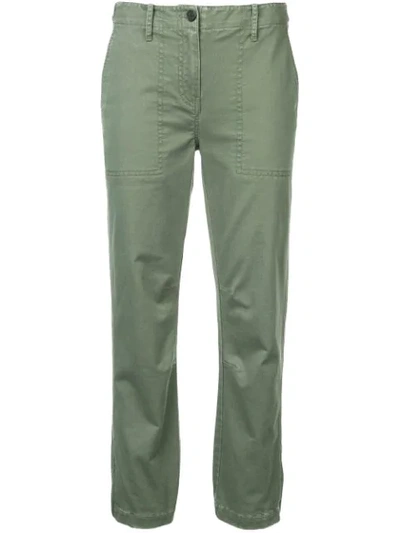 Derek Lam 10 Crosby Cropped Utility Trousers W/ Elastic Cuffs In Green