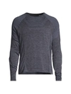 Alo Yoga Amplify Seamless Long-sleeve T-shirt In Black Heather