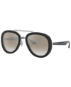 Miu Miu Women's Brow Bar Aviator Sunglasses, 53mm In Gradient Grey Mirror Silver