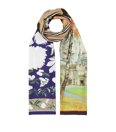 Burberry Mixed Archive Print Silk Scarf In Archive Beige