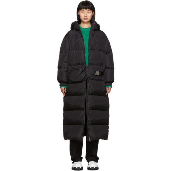 Prada Hooded Quilted Shell Down Coat In F0002 Black | ModeSens