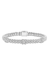 Lagos Sterling Silver X Collection Rope Bracelet With Diamonds In White/silver