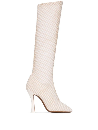 Neous Neutral Tuberola 95 Gingham Boots In Neutrals